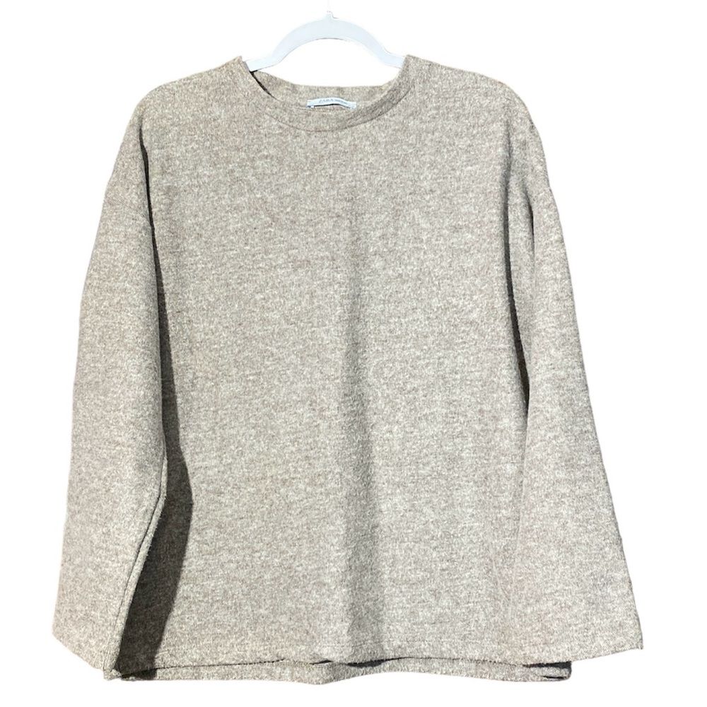 Zara Trafaluc Blush Pink Crew Neck Long Sleeve Pullover Sweater Women's Size S